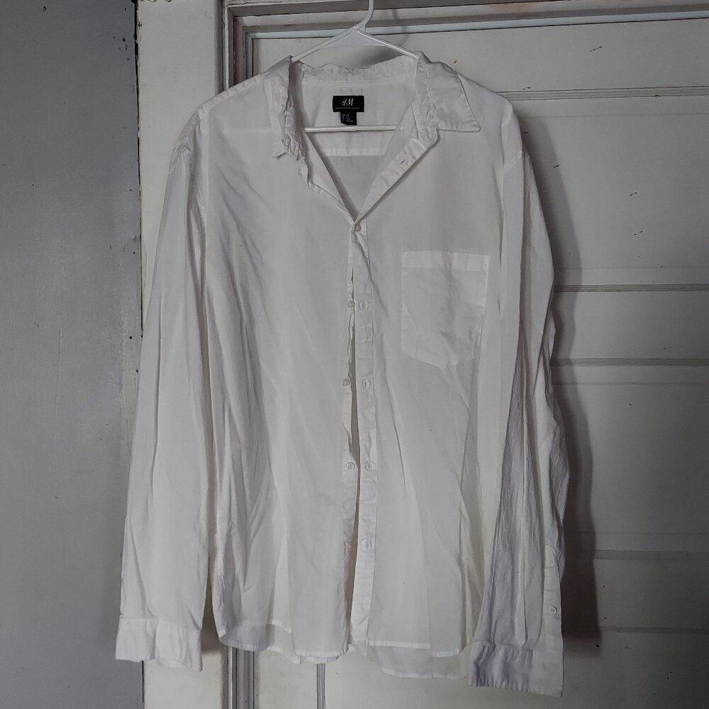 H&M White Cotton Button Up Shirt